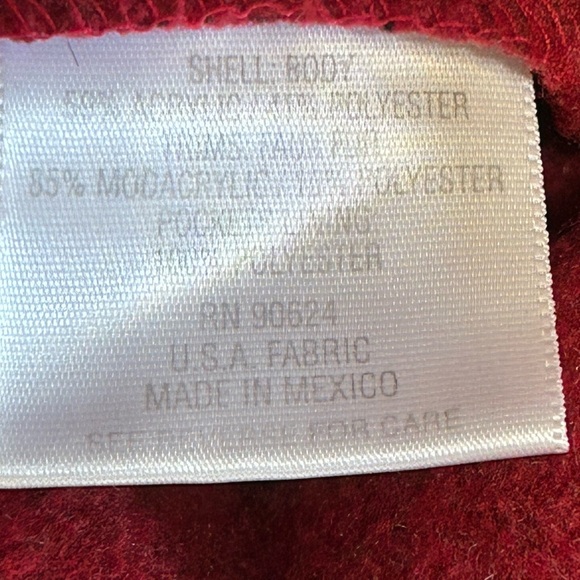 Tasha Polizzi Red Button Front Jacket Coat Faux Fur Mexico Vintage - Picture 5 of 7